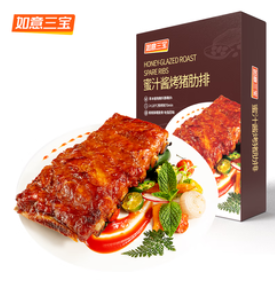 （70积分）如意三宝蜜汁猪肋排烤猪排500g