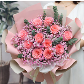 百花馆鲜花红玫瑰（88积分）