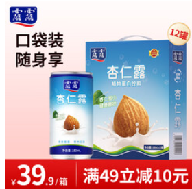 露露杏仁露经典款180ml*12罐礼盒（40积分）
